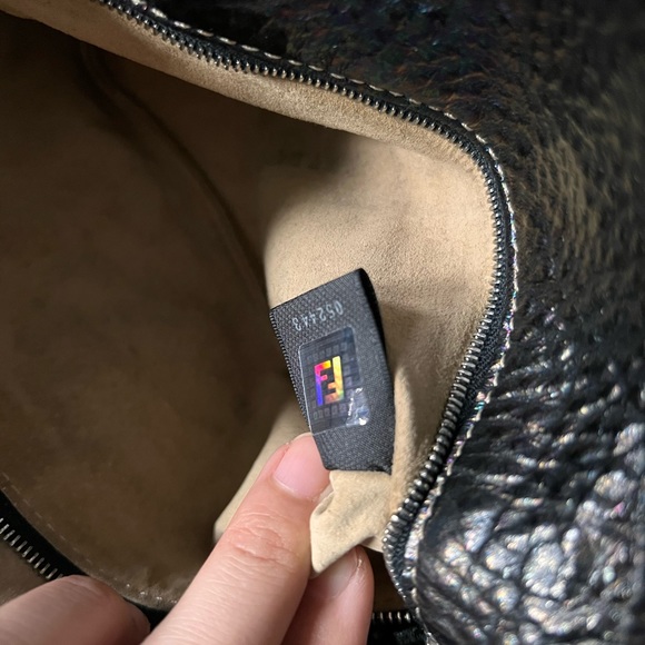 Vintage FENDI Black Mink fur Selleria collection Baguette Bag - Picture 3 of 7